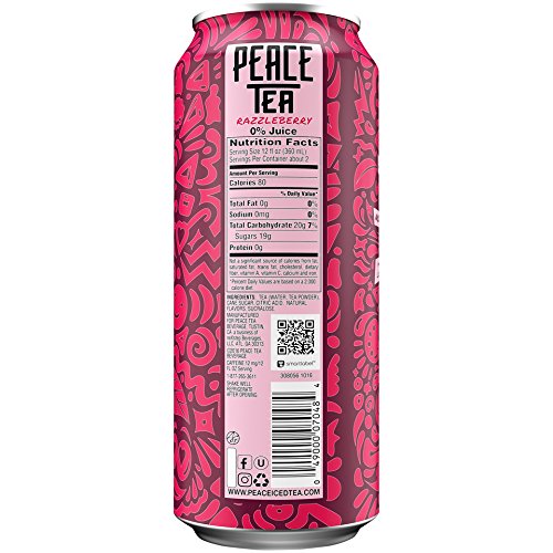 Peace Tea Razzleberry Sweet Iced Tea Drinks, 23 Fl Oz (Pack of 12)