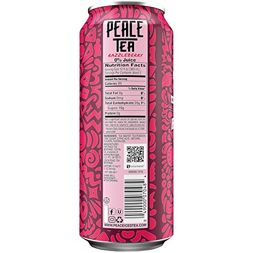 Peace Tea Razzleberry Sweet Iced Tea Drinks, 23 Fl Oz (Pack of 12)