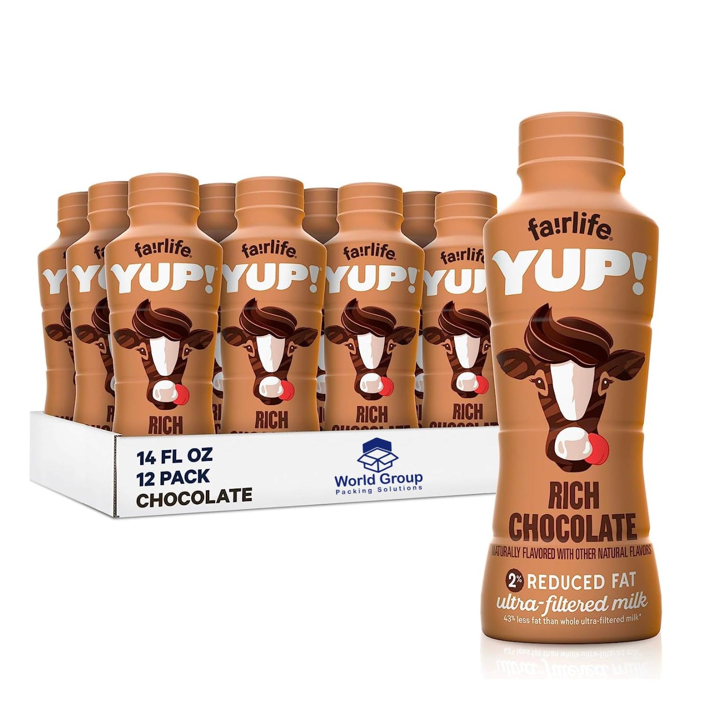 Fairlife YUP! Rich Chocolate Flavor 16g Protein - All Natural Flavors, Low Fat Ultra Filtered Milk Rich, 14oz Bottle (Pack of 12, Packaging May Vary)