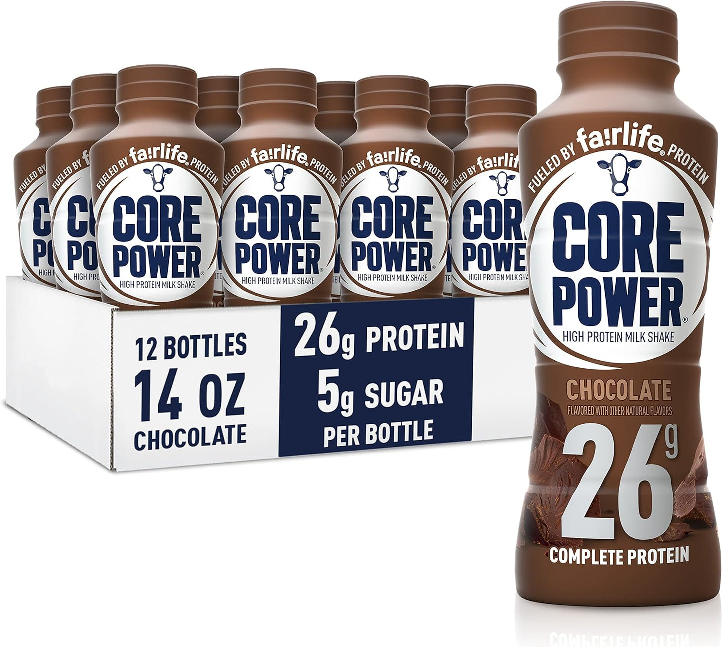 Core Power Fairlife 26g Protein Milk Shake, Liquid Ready To Drink for Workout Recovery, 14 Fl Oz Bottle (Pack of 12)