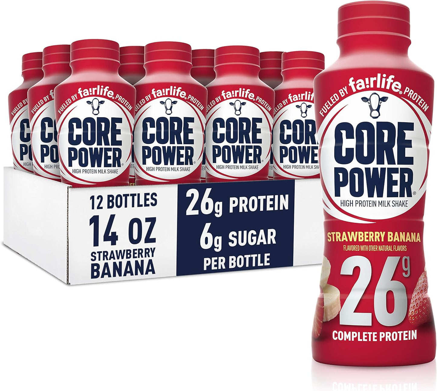 Core Power Fairlife 26g Protein Milk Shake, Liquid Ready To Drink for Workout Recovery, 14 Fl Oz Bottle (Pack of 12)